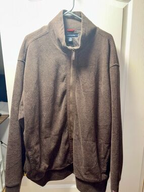 Tommy Hilfiger Brown Full-Zip Men's Sweater